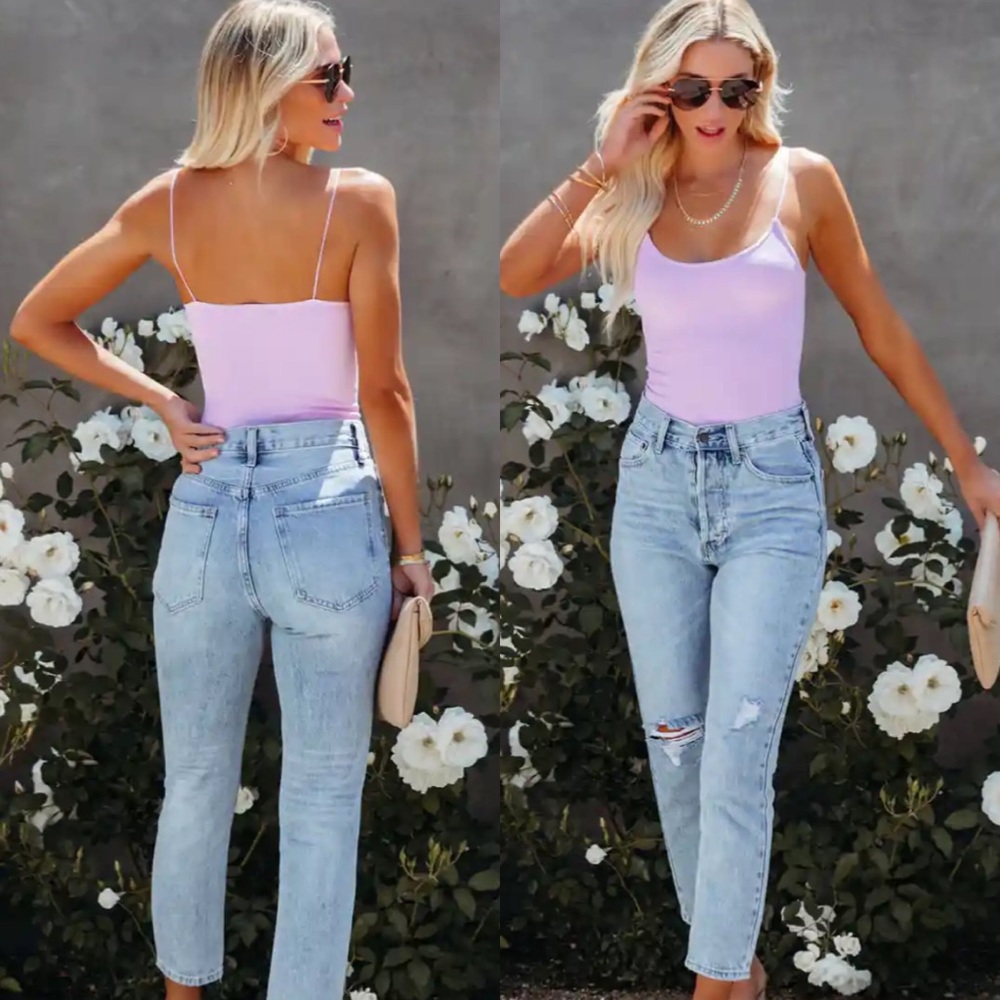 NWT BP lilac ribbed cami bodysuit L 🦄